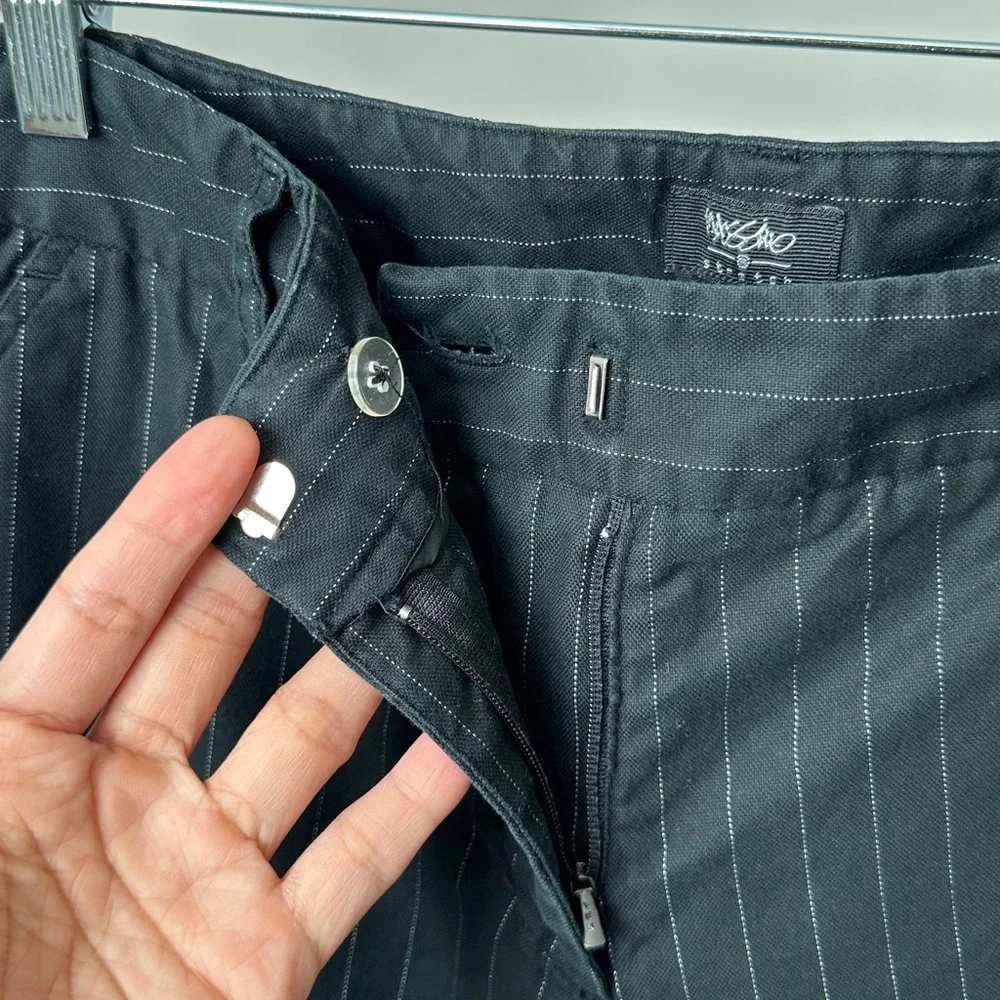 STYLISH VTG 1990S MOSSIMO BLACK PINSTRIPE PANTS DRESS PANTS TROUSERS SIZE-8 - Picture 6 of 9